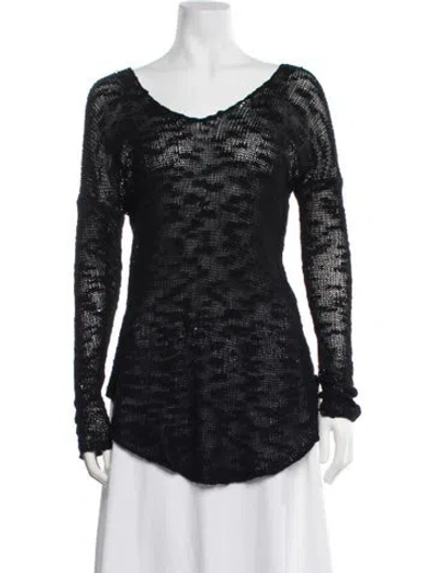 Pre-owned Helmut Lang Silk Patterned Sweater In Black