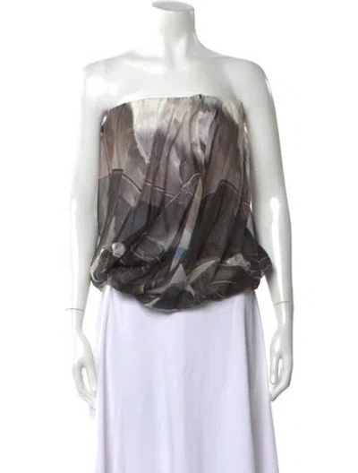 Pre-owned Helmut Lang Silk Patterned Top In Multi