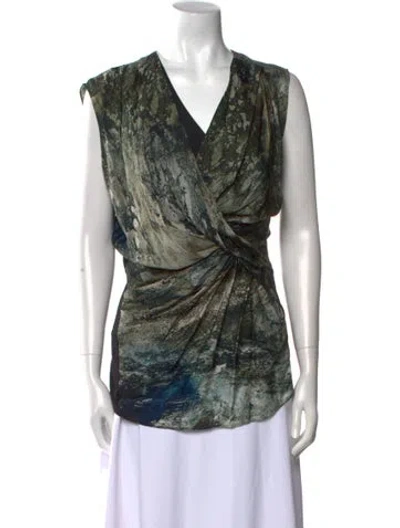 Pre-owned Helmut Lang Silk Printed Blouse In Multi