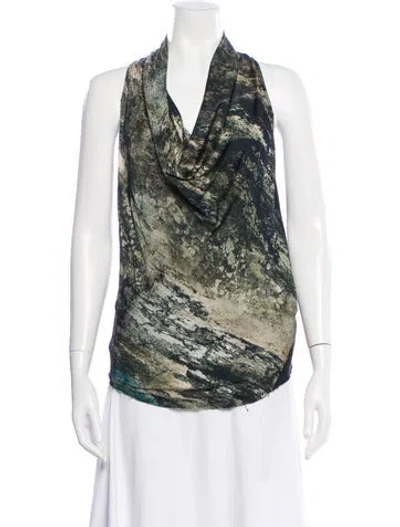 Pre-owned Helmut Lang Silk Printed Blouse In Multi