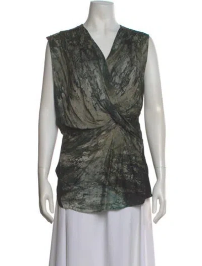 Pre-owned Helmut Lang Silk Printed Blouse In Multi