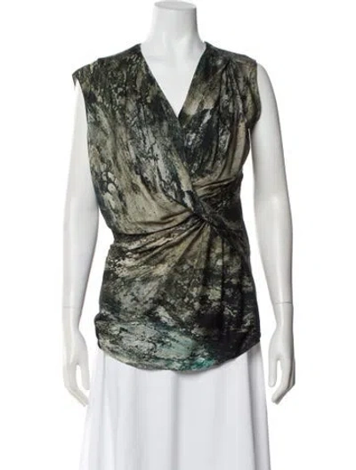 Pre-owned Helmut Lang Silk Printed Blouse In Neutral