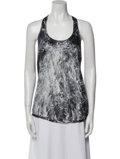 Pre-owned Helmut Lang Silk Printed Top In Blue