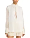 Helmut Lang Relaxed Fit Silk Shirt In Ivory