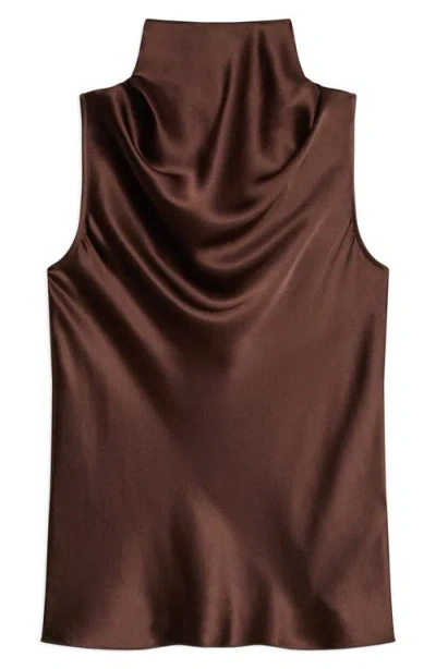 Helmut Lang Silk Satin Draped Tank In Serra