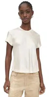 Helmut Lang Silk Satin Tee Ivory In White