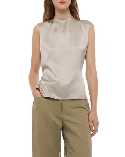 Helmut Lang Silk Scarf Drape Top In Green