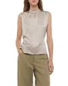 Helmut Lang Silk Scarf Drape Top In Neutral