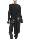 Helmut Lang Silk Scarf Top In Black