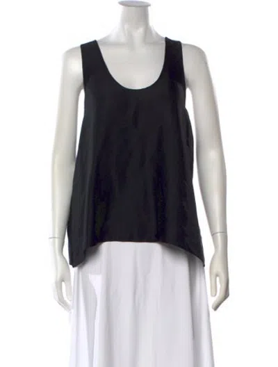 Pre-owned Helmut Lang Silk Scoop Neck Blouse In Black