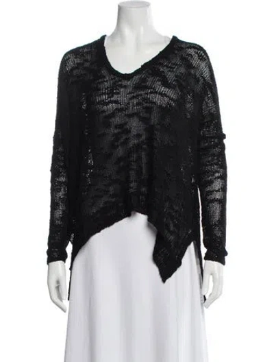 Pre-owned Helmut Lang Silk Scoop Neck Sweater In Black