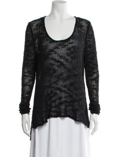 Pre-owned Helmut Lang Silk Scoop Neck Sweater In Black