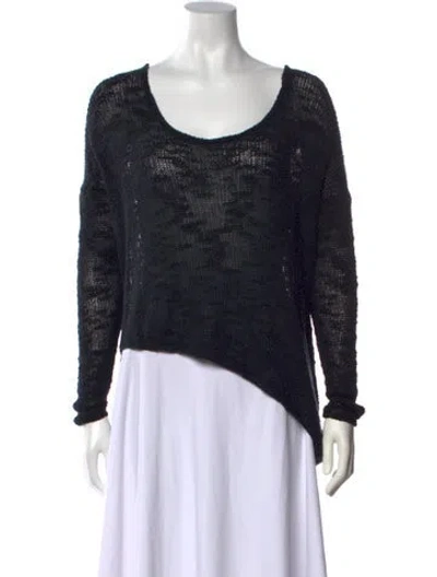 Pre-owned Helmut Lang Silk Scoop Neck Sweater In Black