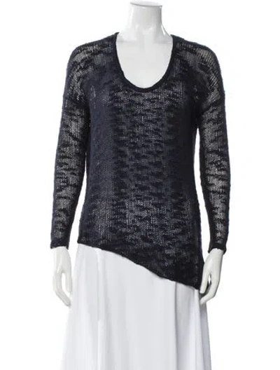 Pre-owned Helmut Lang Silk Scoop Neck Sweater In Blue