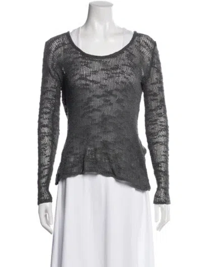 Pre-owned Helmut Lang Silk Scoop Neck Sweater In Gray