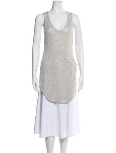 Pre-owned Helmut Lang Silk Scoop Neck Sweater In Neutral