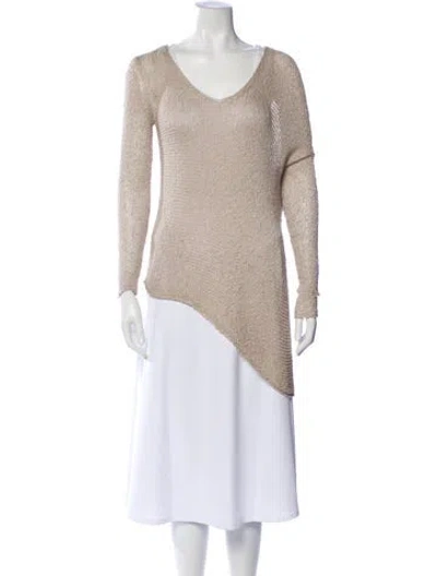 Pre-owned Helmut Lang Silk Scoop Neck Sweater In Neutral