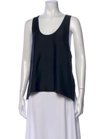 Pre-owned Helmut Lang Silk Scoop Neck Top In Black