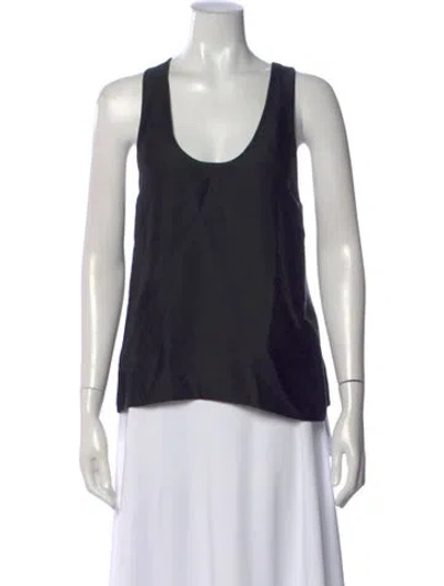 Pre-owned Helmut Lang Silk Scoop Neck Top In Blue
