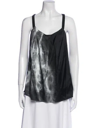 Pre-owned Helmut Lang Silk Scoop Neck Top In Gray