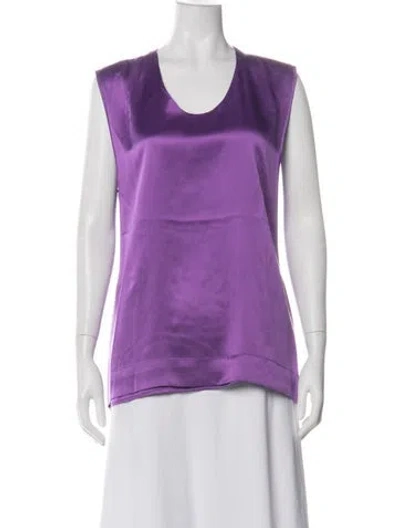 Pre-owned Helmut Lang Silk Scoop Neck Top In Green