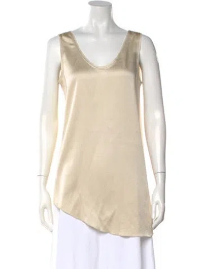 Pre-owned Helmut Lang Silk Scoop Neck Top In Neutral