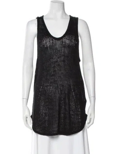 Pre-owned Helmut Lang Silk Scoop Neck Tunic In Black