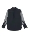 SILK SHEER-PANELED SHIRT