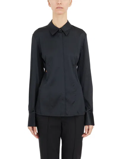 Helmut Lang Silk Shirt In Blue