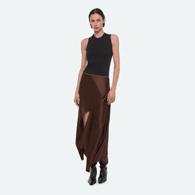 Helmut Lang Silk Slip Skirt In Serra