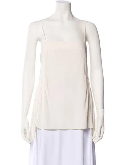 Pre-owned Helmut Lang Silk Square Neckline Top In Neutral