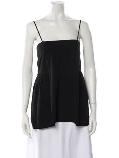 Pre-owned Helmut Lang Silk Square Neckline Top W/ Tags In Black