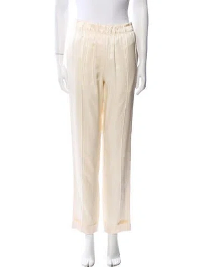 Pre-owned Helmut Lang Silk Straight Leg Pants W/ Tags In Neutral