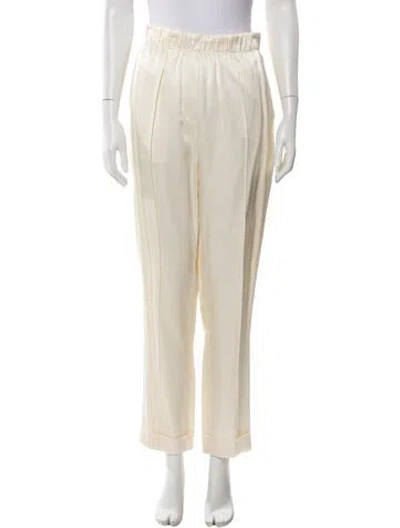 Pre-owned Helmut Lang Silk Straight Leg Pants W/ Tags In Neutral