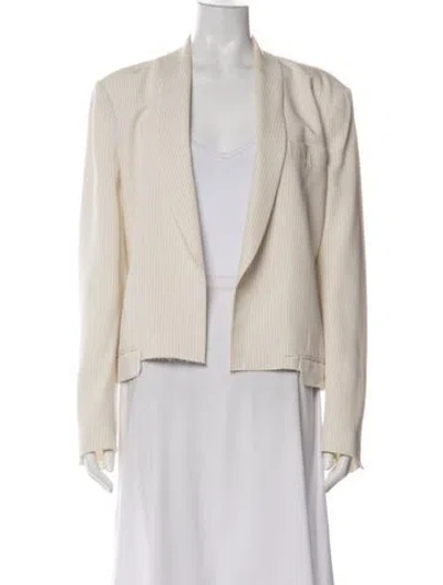 Pre-owned Helmut Lang Silk Striped Jacket In Neutral