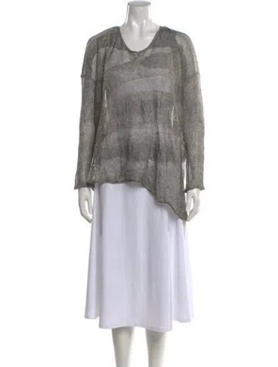 Pre-owned Helmut Lang Silk Striped Sweater In Gray