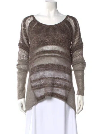 Pre-owned Helmut Lang Silk Striped Sweater In Neutral
