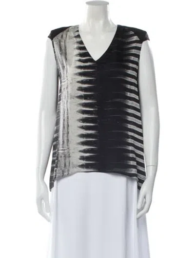 Pre-owned Helmut Lang Silk Striped Top In Gray