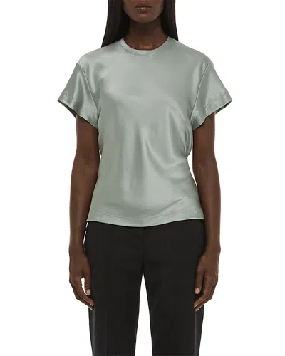 Helmut Lang Silk Satin Top In Green