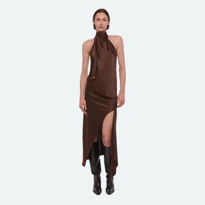 Helmut Lang Silk Tie Scarf Dress In Serra