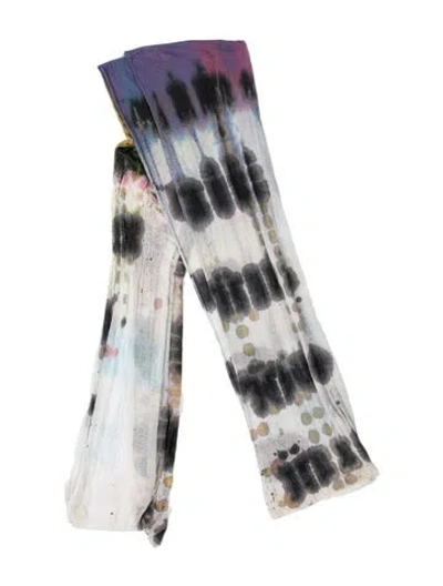 Pre-owned Helmut Lang Silk Tie-dye Print Scarf In Neutrals