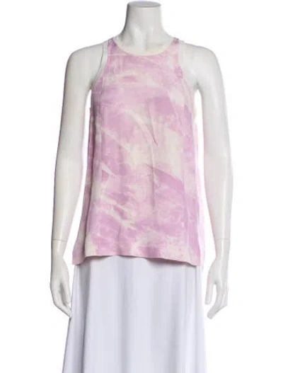 Pre-owned Helmut Lang Silk Tie-dye Print Top In Pink