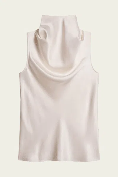Helmut Lang Silk Tie-neck Top In Ivory