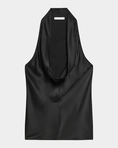 Helmut Lang Liquid Jersey Halter Top In Black