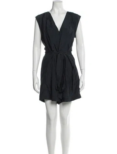 Pre-owned Helmut Lang Silk V-neck Jumpsuit In Blue