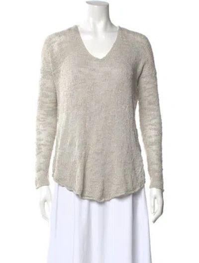Pre-owned Helmut Lang Silk V-neck Sweater In Gray