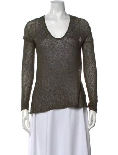 Pre-owned Helmut Lang Silk V-neck Sweater In Green