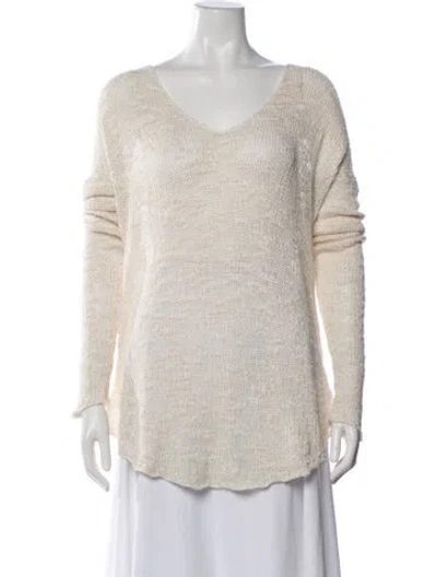 Pre-owned Helmut Lang Silk V-neck Sweater In Neutral