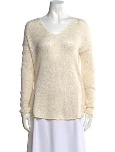 Pre-owned Helmut Lang Silk V-neck Sweater In Neutral