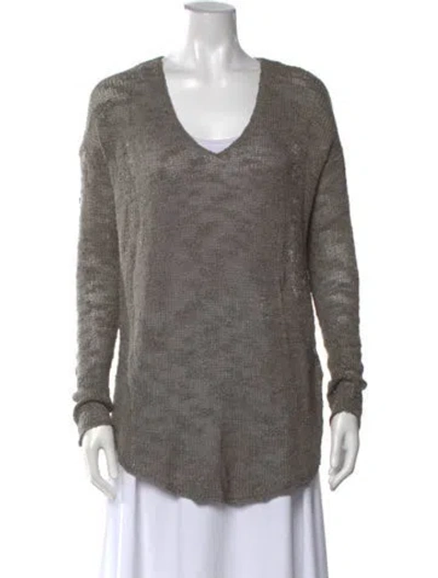 Pre-owned Helmut Lang Silk V-neck Sweater In Neutrals